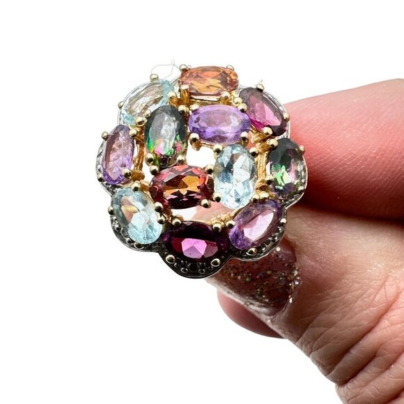 CID Clyde Duneier Womens Ring Sterling Silver Multi Gemstone Alexandrite Size 9 - Picture 6 of 10